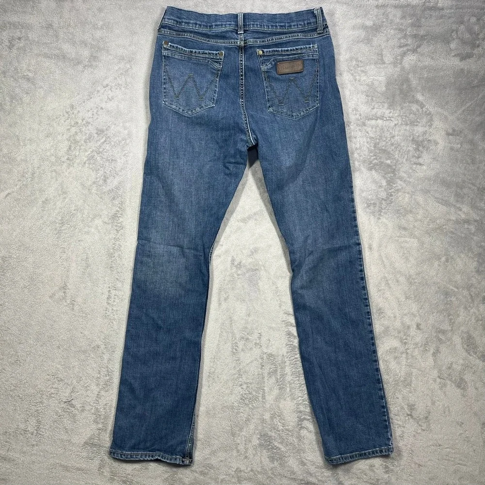 Wrangler Retro Slim Bootcut Jeans Mens 33(32)x34 Blue Stretch Denim